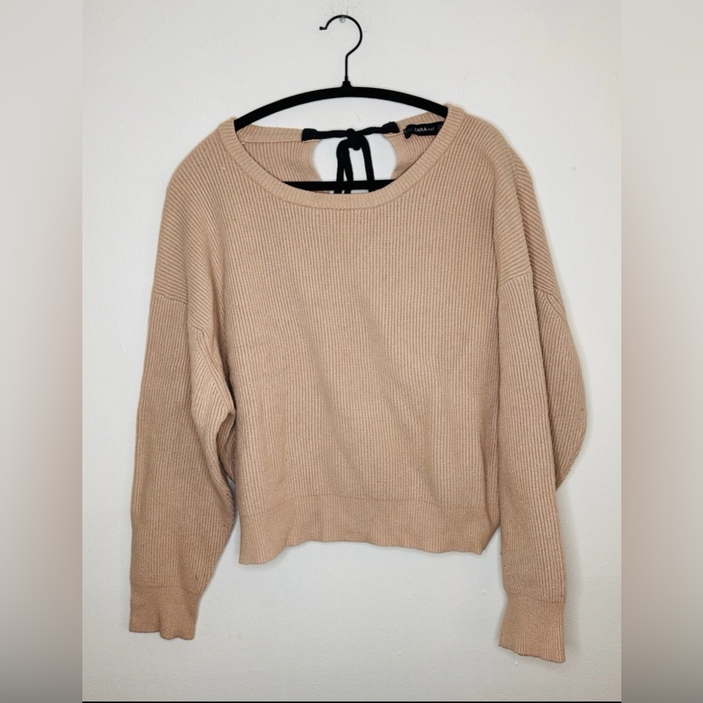 Zara Tan Knit Sweater Size M
